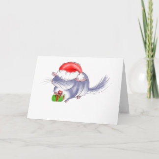 Cartes Pour Fêtes Annuelles Noël pourpre mignon de chinchilla
