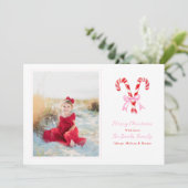 Cartes Pour Fêtes Annuelles Noël Préparatoire Aquarelle Canne à Sucre Rubans R (Debout devant)