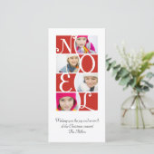 Cartes Pour Fêtes Annuelles NOEL Puzzle dans Red Christmas Grey Card (Debout devant)