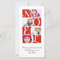 NOEL Puzzle dans Red Christmas Grey Card