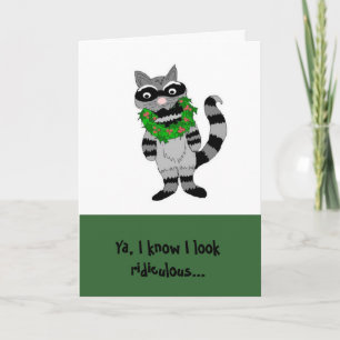 Cartes Pour Fêtes Annuelles Noël raccoon humoristique