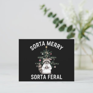 Cartes Pour Fêtes Annuelles Noël Raccoon Sorta Merry Sorta Feral Xmas
