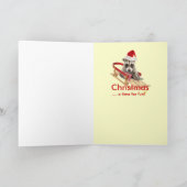 Cartes Pour Fêtes Annuelles Noël Raccoon Un Moment Pour S'Amuser (Intérieur)