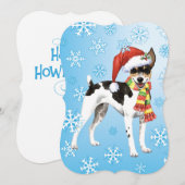 Cartes Pour Fêtes Annuelles Noël Rat Terrier (Devant / Derrière)