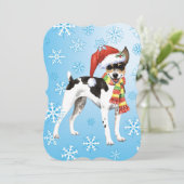 Cartes Pour Fêtes Annuelles Noël Rat Terrier (Debout devant)