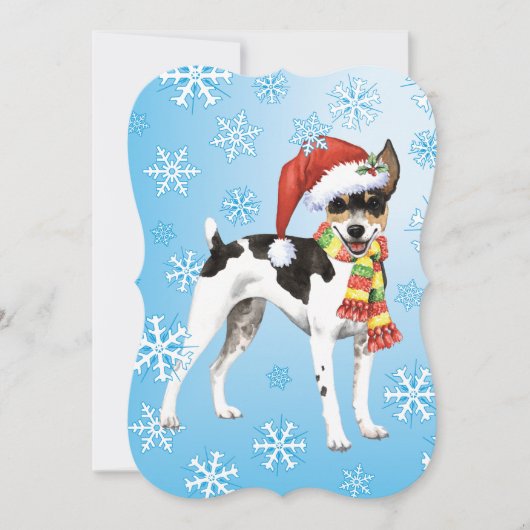 Cartes Pour Fêtes Annuelles Noël Rat Terrier (Devant)