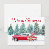 Cartes Pour Fêtes Annuelles Noël Red Chevrolet (Devant / Derrière)