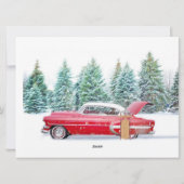 Cartes Pour Fêtes Annuelles Noël Red Chevrolet (Dos)