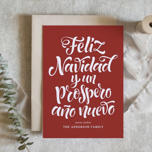 Cartes Pour Fêtes Annuelles Noël Red Feliz Navidad