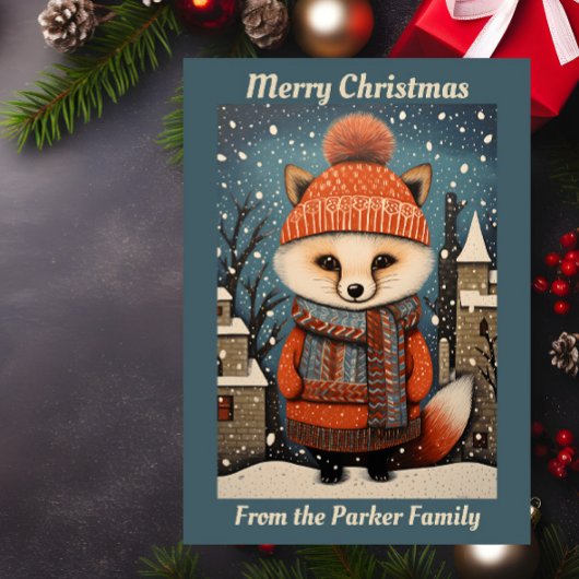 Cartes Pour Fêtes Annuelles Noël Red Fox
