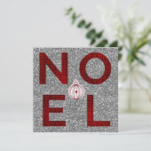 Cartes Pour Fêtes Annuelles Noel Red Tartan Plaid Silver Parties scintillant p (Debout devant)