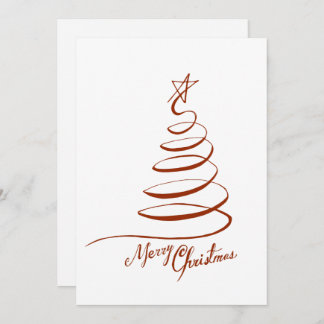 Cartes Pour Fêtes Annuelles Noël Red Tree Line Art minimaliste