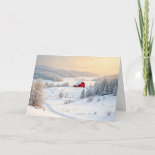 Cartes Pour Fêtes Annuelles Noël Red Winter Grange