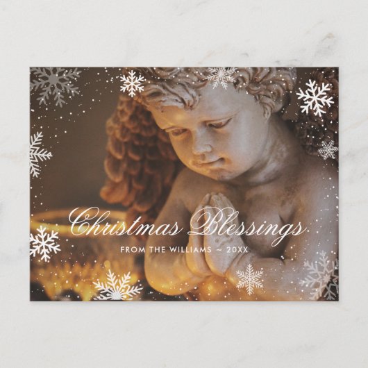 Cartes Pour Fêtes Annuelles Noël religieux Christian Angel Snowflake (Devant)