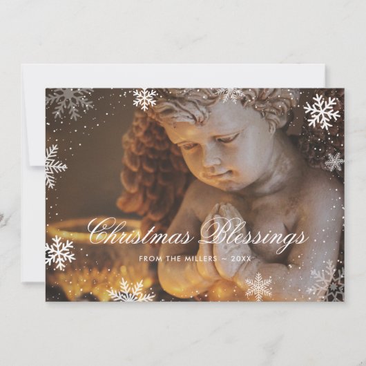 Cartes Pour Fêtes Annuelles Noël religieux Christian Angel Snowflake (Devant)