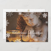 Cartes Pour Fêtes Annuelles Noël religieux Christian Angel Snowflake (Devant / Derrière)
