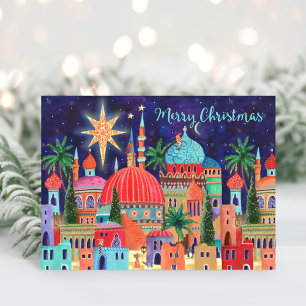 Cartes Pour Fêtes Annuelles Noël religieux de la ville orientale