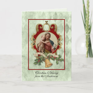 Cartes Pour Fêtes Annuelles Noël religieux Jésus Vierge Marie Vintage 