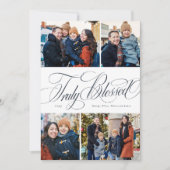 Cartes Pour Fêtes Annuelles Noël religieux quatre photo élégante marine (Devant)