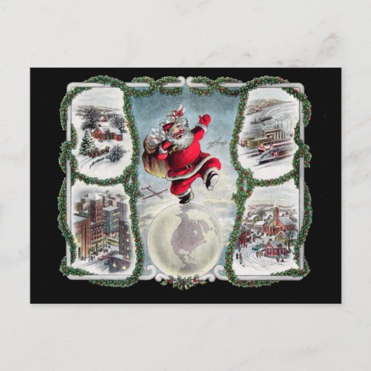 Cartes Pour Fêtes Annuelles Noël rétro (Devant)