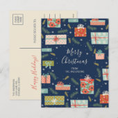 Cartes Pour Fêtes Annuelles Noël rétro coloré (Devant / Derrière)