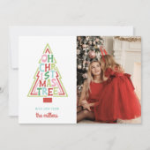 Cartes Pour Fêtes Annuelles Noël Retro Pastel | Arbre de Noël (Devant)