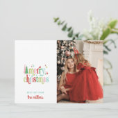 Cartes Pour Fêtes Annuelles Noël Retro Pastel | Joyeux Noël (Debout devant)