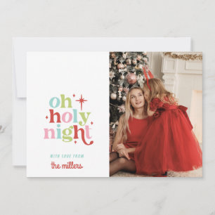 Cartes Pour Fêtes Annuelles Noël Retro Pastel Oh Saint-NIght