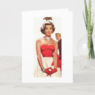 Cartes Pour Fêtes Annuelles Noël rétro - Rencontrez-moi au Mistletoe,
