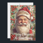 Cartes Pour Fêtes Annuelles Noël rétroPère Noël<br><div class="desc">Transportez-vous au charme d'antan avec cette illustration vintage inspirée du Père Noël ! Jolly-O St. Nick orné d'un casquette rouge festif taillé en blanc et agrémenté des mots étincelants "Croyez"! Parfait pour les amateurs de vacances, cette oeuvre intemporelle capte l'esprit de Noël, en faisant un lieu idéal pour les occasions...</div>
