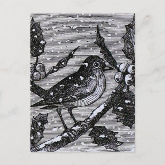 Cartes Pour Fêtes Annuelles Noël Robin Engraving Vintage