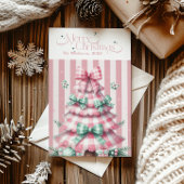 Cartes Pour Fêtes Annuelles Noël rose Coquette