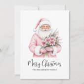 Cartes Pour Fêtes Annuelles Noël rose du Père Noël (Devant)