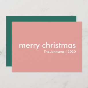 Cartes Pour Fêtes Annuelles Noël rose pâle Simple nettoyage minimaliste