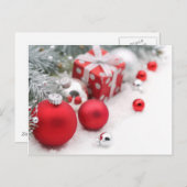 Cartes Pour Fêtes Annuelles Noël rouge (Devant / Derrière)