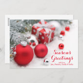 Cartes Pour Fêtes Annuelles Noël rouge (Devant / Derrière)