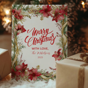 Cartes Pour Fêtes Annuelles Noël Rouge Amaryllis