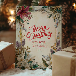 Cartes Pour Fêtes Annuelles Noël Rouge Amaryllis