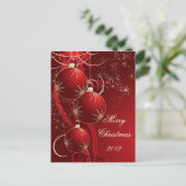 Cartes Pour Fêtes Annuelles Noël rouge élégant (Debout devant)