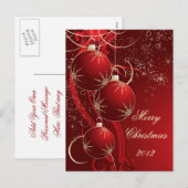 Cartes Pour Fêtes Annuelles Noël rouge élégant (Devant / Derrière)