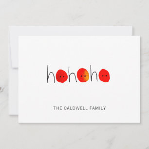 Cartes Pour Fêtes Annuelles Noël rouge et noir Ho Ho Ho peint à la main