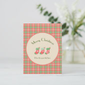 Cartes Pour Fêtes Annuelles Noël rouge Plaid (Debout devant)