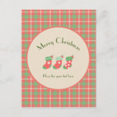 Cartes Pour Fêtes Annuelles Noël rouge Plaid (Devant)