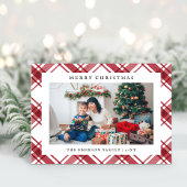 Cartes Pour Fêtes Annuelles Noël rouge plaid