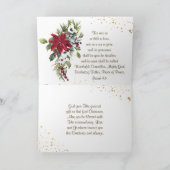 Cartes Pour Fêtes Annuelles Noël Rouge Poinsettia Pine Bible Isaïe 9:6 (Intérieur)