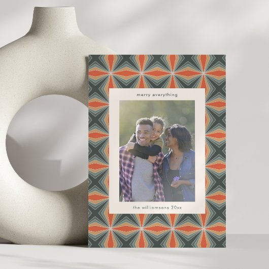 Cartes Pour Fêtes Annuelles Noël Rouge Vert Art Déco Photo personnalisée