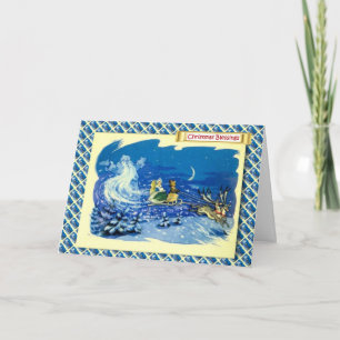 Cartes Pour Fêtes Annuelles Noël russe vintage, Père Noël fantôme