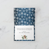 Cartes Pour Fêtes Annuelles Noël Rustic Blue Wood 3 PHOTO Salutation (Intérieur)