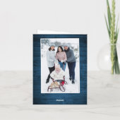 Cartes Pour Fêtes Annuelles Noël Rustic Blue Wood 5 PHOTO Salutation Boho (Dos)