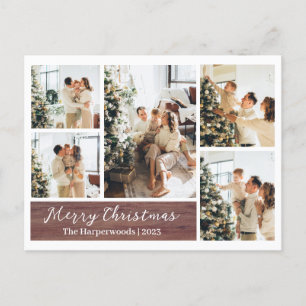 Cartes Pour Fêtes Annuelles Noël Rustic Reindeer Family Photo Collage
